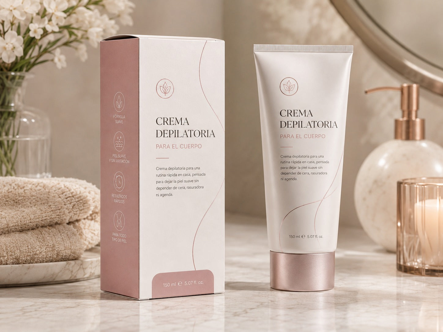 Crema Depilatoria Smooth en baño spa