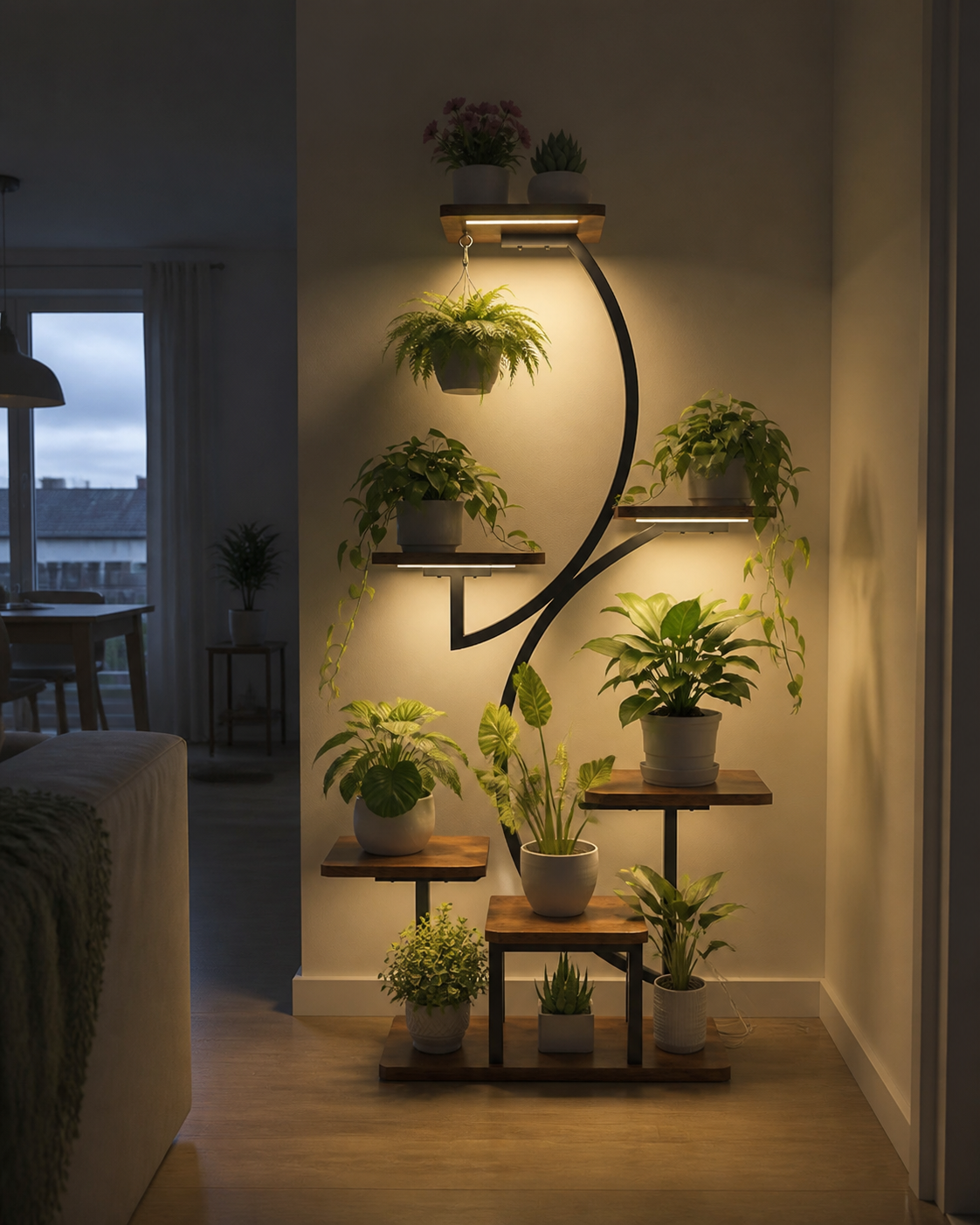 Plantenrek voor binnen met groeilampen