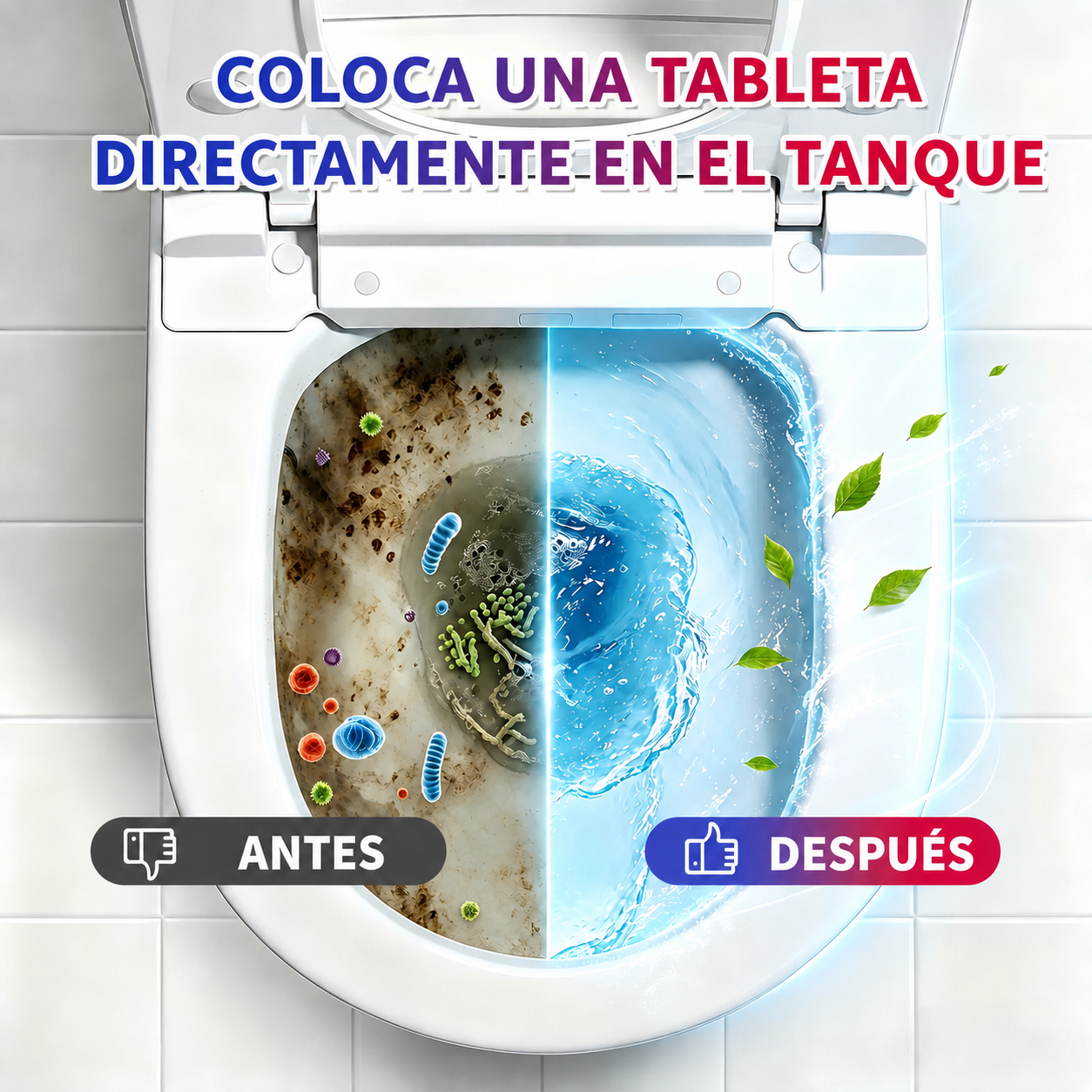 Resultado antes y después de la limpieza continua