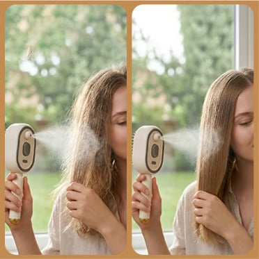 Antes e depois do cabelo com a escova elétrica