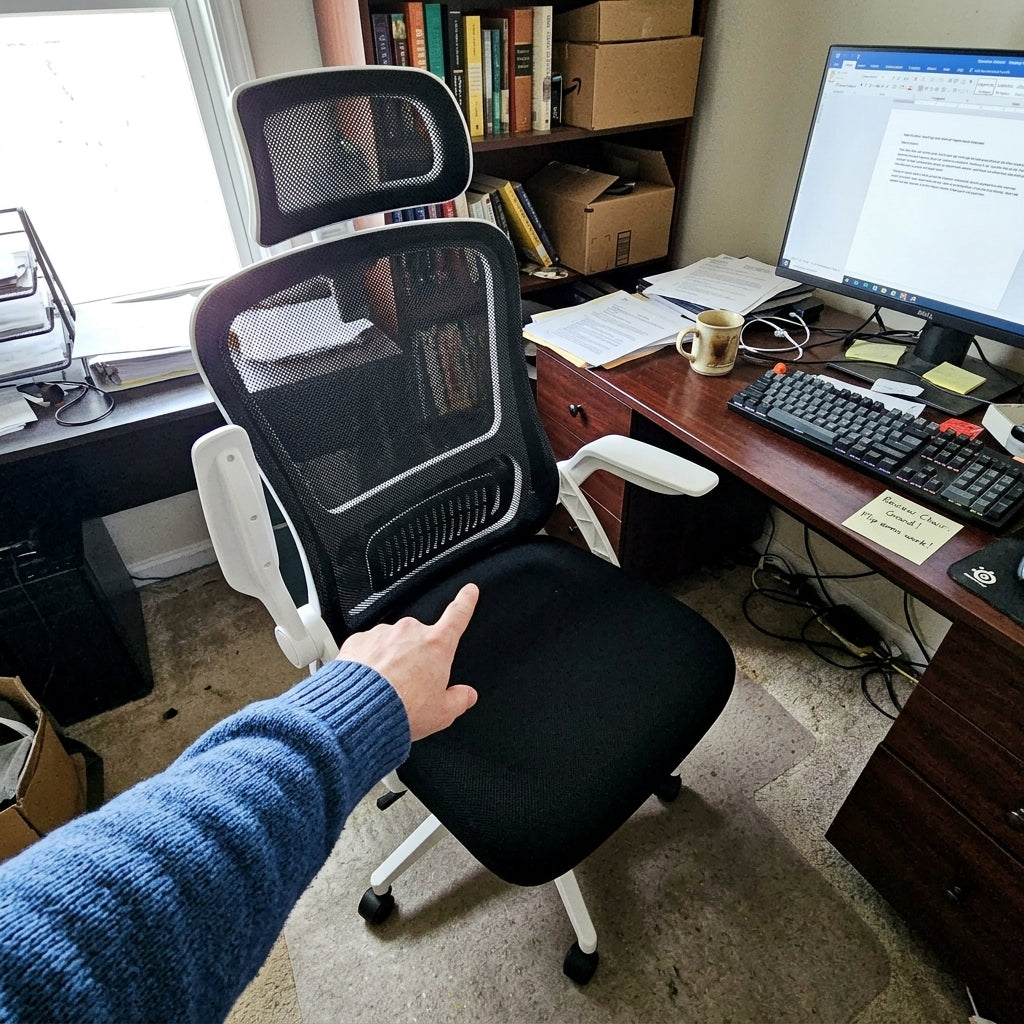 Silla ergonómica AirFlex en una oficina en casa